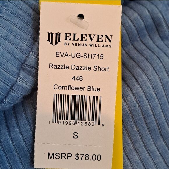 EleVen by Venus Williams Blue Razzle Dazzle Tennis Short Drawstring Waist- S NWT - Picture 4 of 9